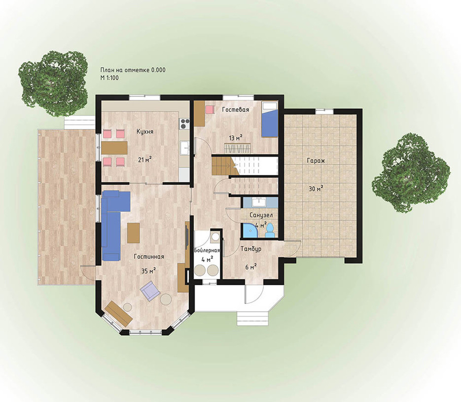 ПРОЕКТ ДОМА ИЗ КЛЕЕННОГО БРУСА