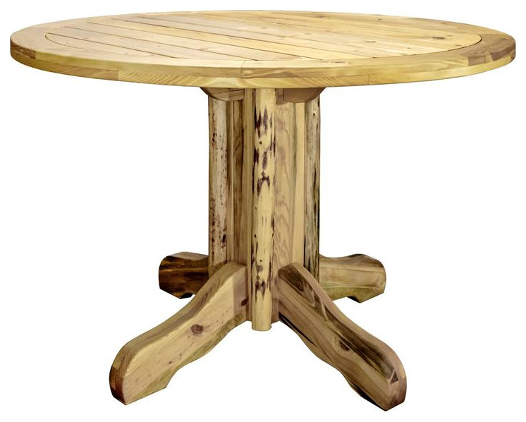 Montana Woodworks Handcrafted Transitional Wood Patio Table in Gold
