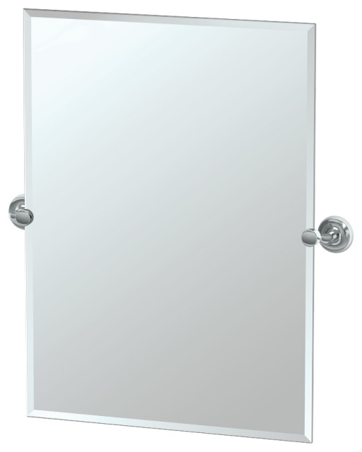 Designer II 31.5" Frameless Rectangle Mirror, Brushed Brass