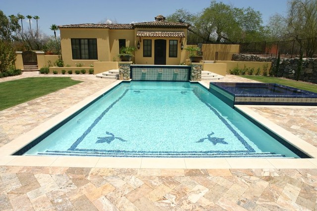 Master tile work traditional-pool