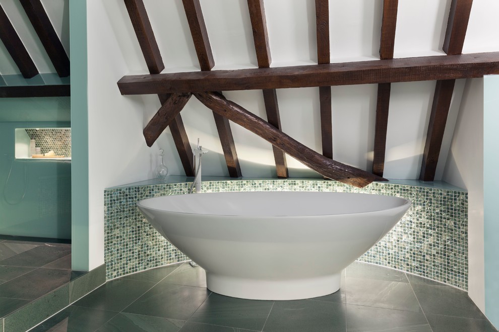 This is an example of a contemporary bathroom in West Midlands.