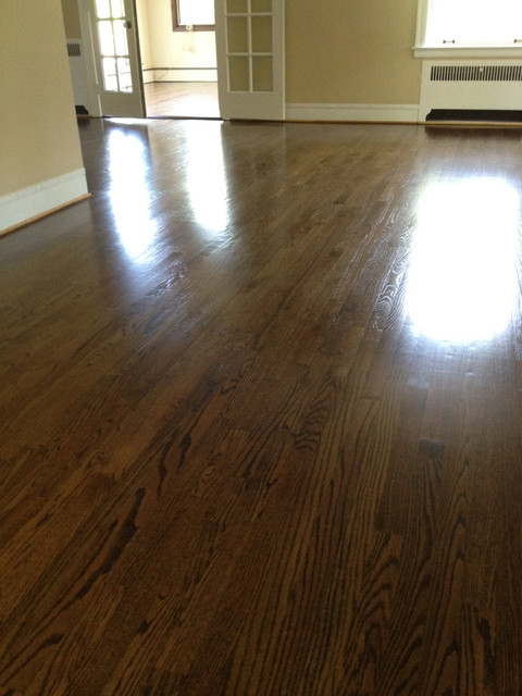 Red Oak Wood Floors With Jacobean Stain Traditional