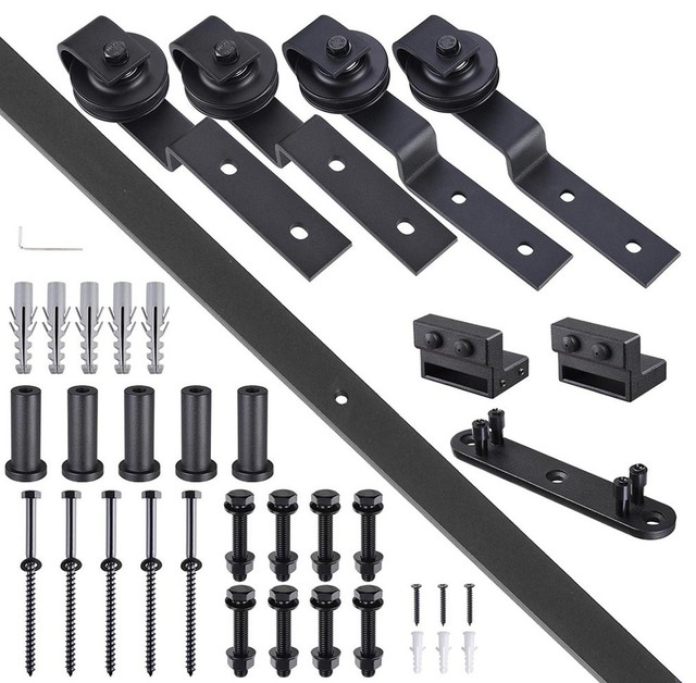 6 6 Bypass Sliding Barn Wood Door Hardware Roller Track Kit