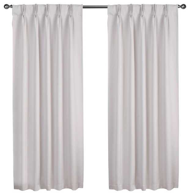 Pleat Woven Back Tab Curtains - Contemporary - Curtains - by Amalgamated  Textiles, USA | Houzz
