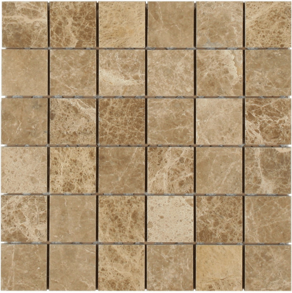 Marbleville 12 X12 Msi Emperador Light Polished Marble Mosaic 12 X12 Msi Emperador Light Polished Marble Mosaic Small Piece Sample Traditional