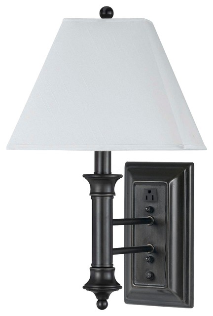 Cal Lighting Wall Lamp With Outlet Rocker Switch Traditional Cal Lighting Wall Lamp With Outlet Rocker Switch