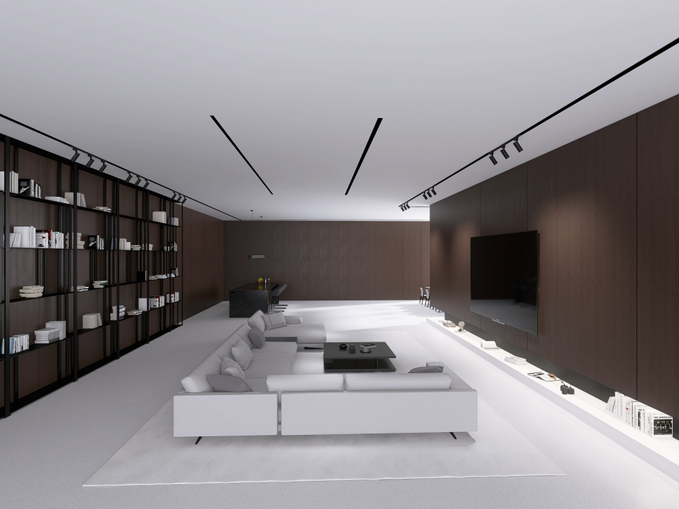 Минималистичный дизайн-проект. Интерьер обладает большим количеством свободного