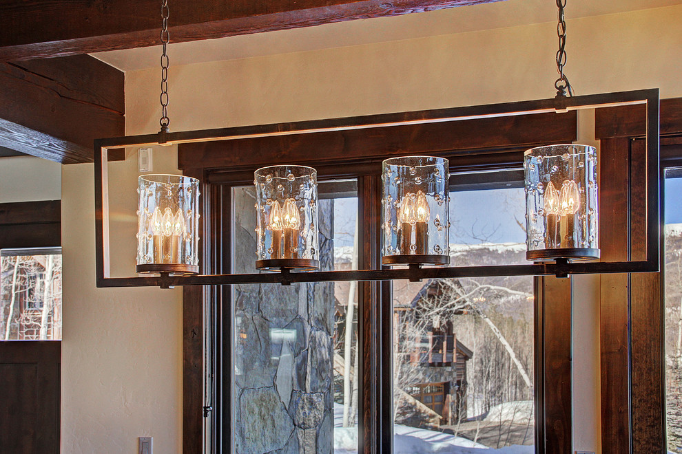 Transitional dining room photo in Denver