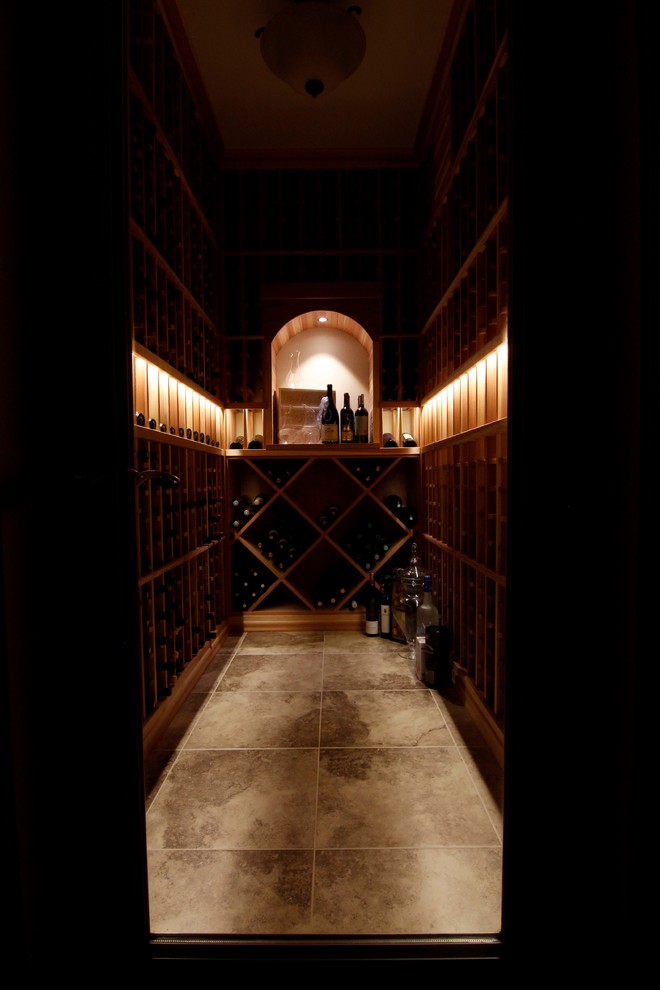 Wine cellar - transitional wine cellar idea