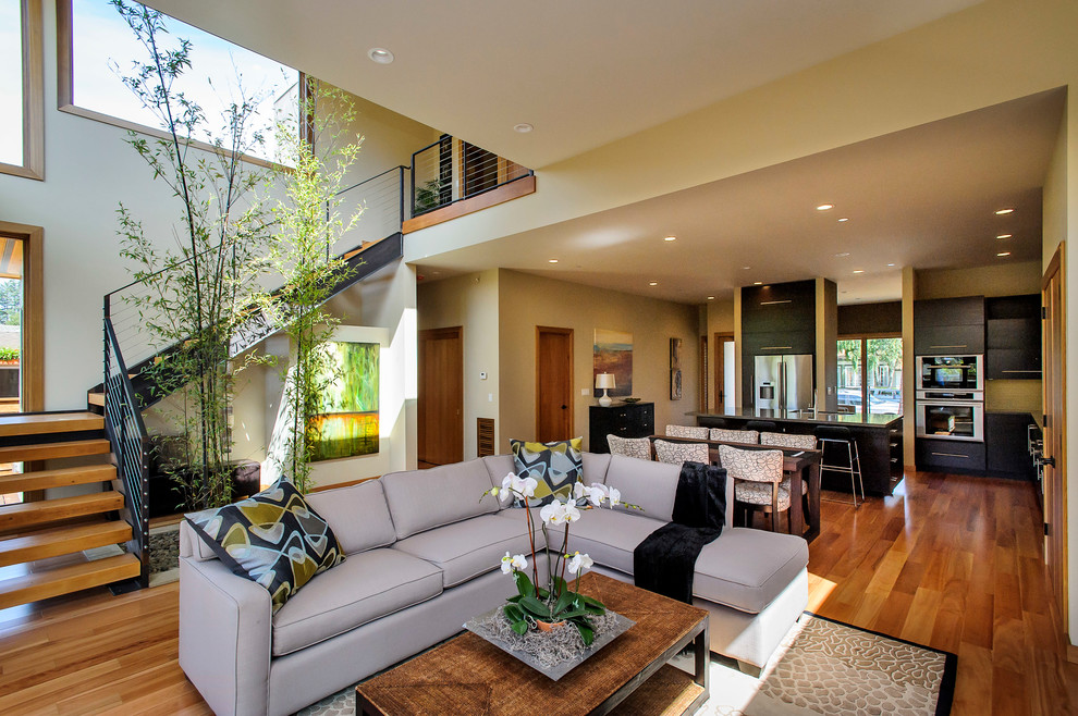 Photo of a contemporary family room in San Francisco.