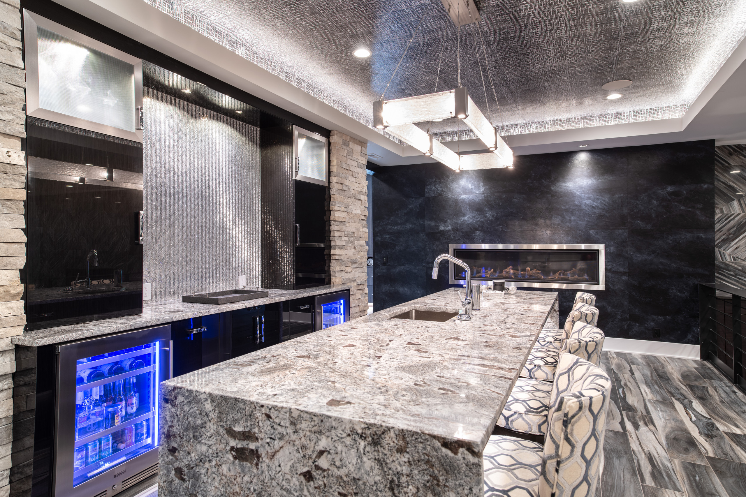 Modern Style Custom Basement | Sterling Ridge