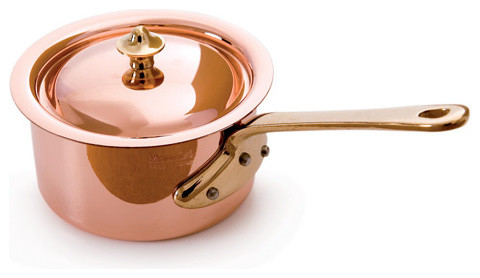 Mauviel M'heritage Copper & Stainless Steel Mini Saucepan & Lid, Bronze Handle