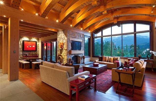 Living room - rustic living room idea in Other