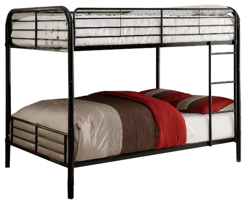 Metal Full Bunk Bed, Black Contemporary Bunk Beds by Simple Relax