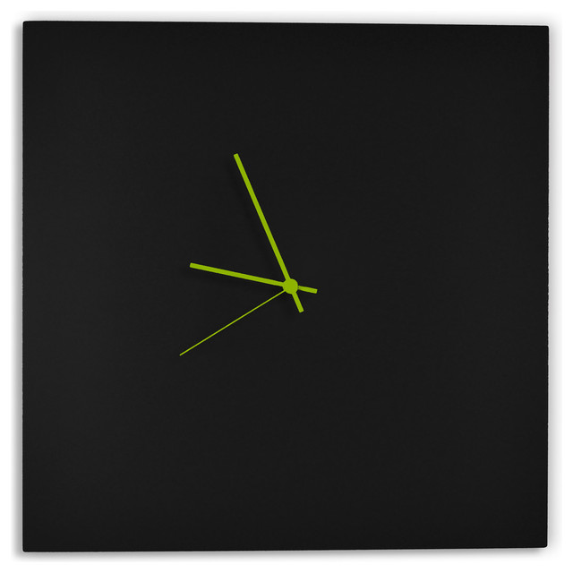 Blackout Square Clock Minimalist Modern Black Metal Clocks Blackout Green Square Clock Modern Minimalist Black Wall Clocks Hands