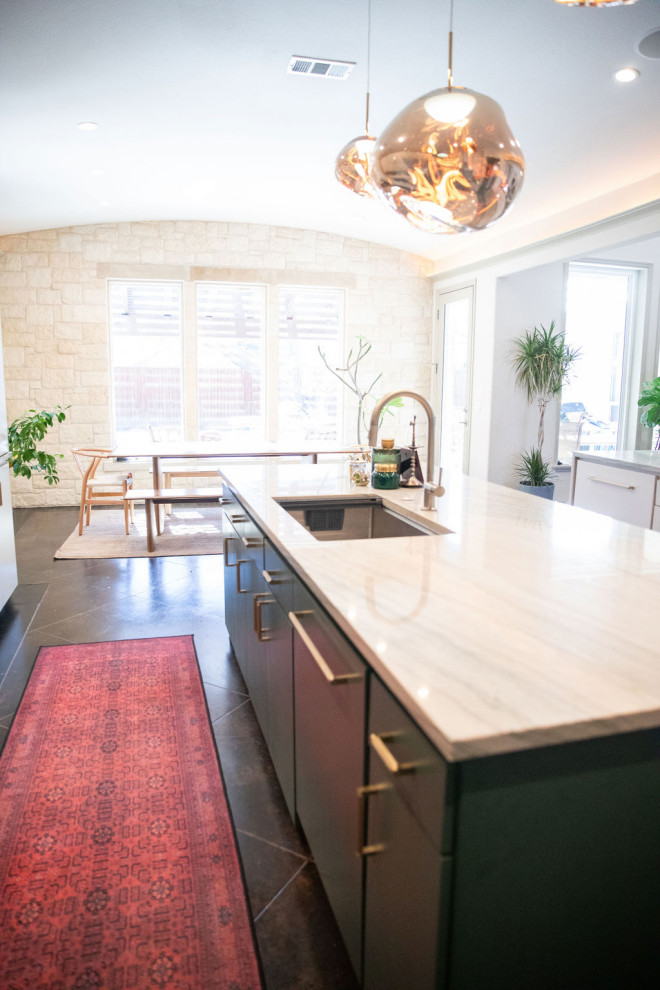 Entry, Living, Kitchen, Laundry + Bathrooms