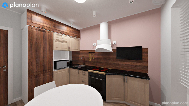 Яркая однокомнатная квартира с гардеробной и без (2 варианта планировки)