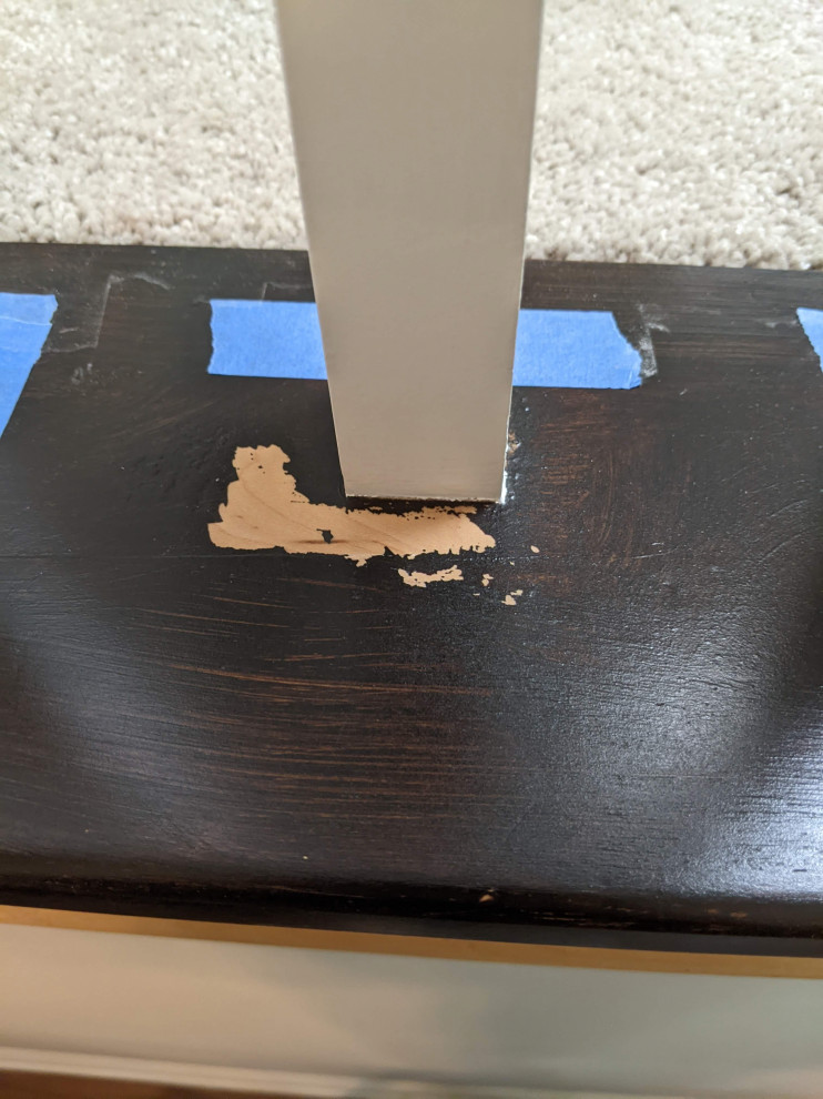 Painters tape pulling off poly finish