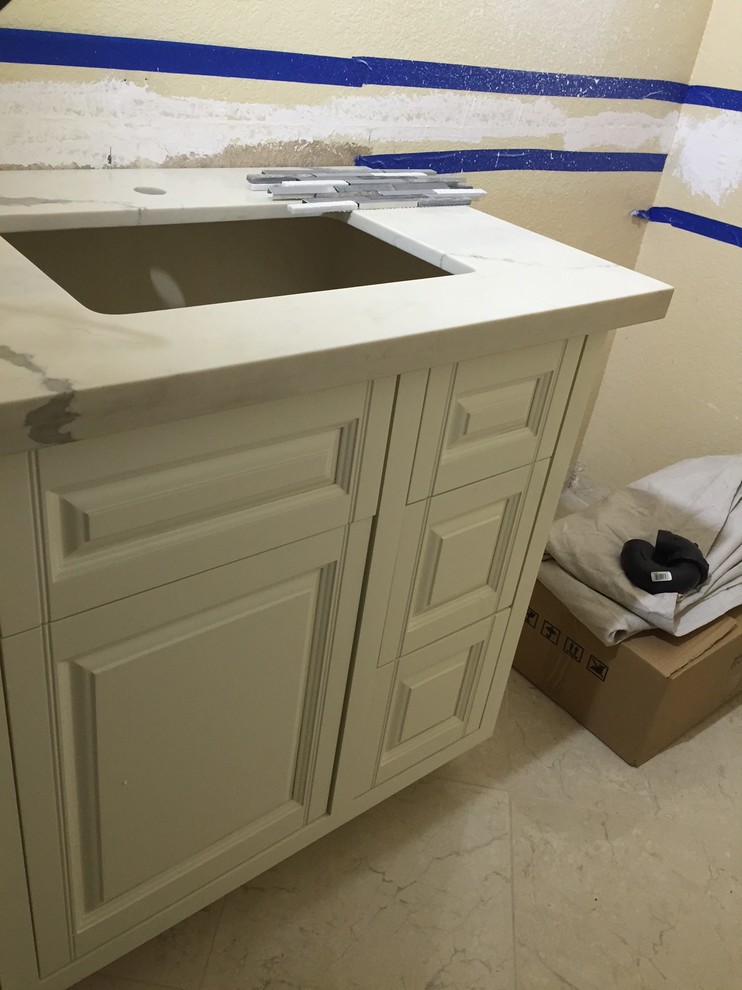 Overhang on vanity top