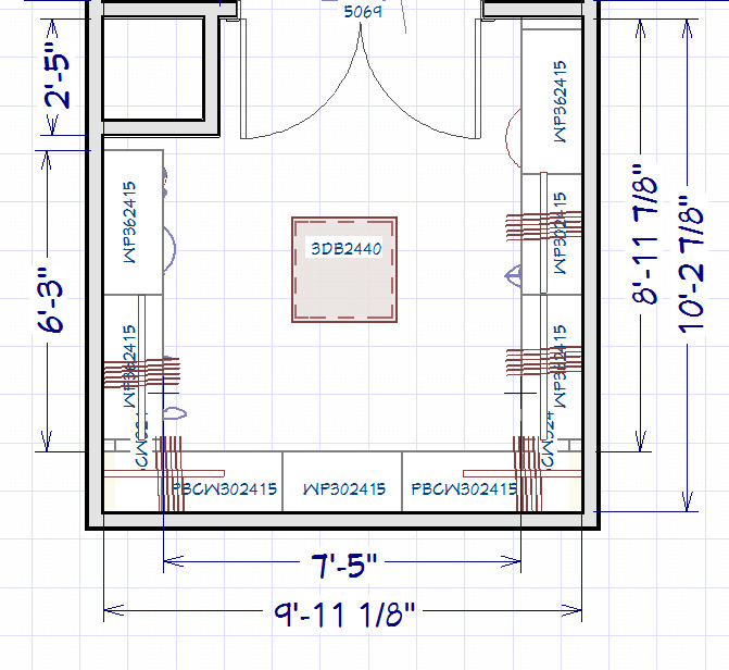 Custom Walk-In Closet with Built-In Storage & Glass-Top Island