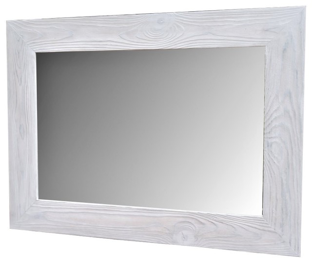 White Vanity Mirror Handmade Reclaimed, White Wooden Mirror For Bathroom