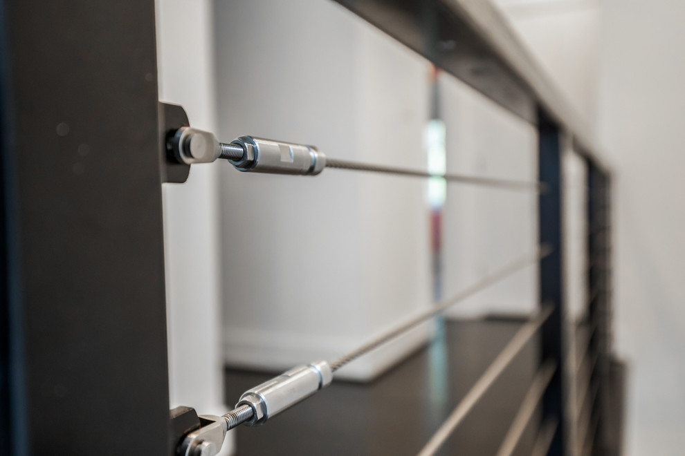 Modern cable railing stair railing