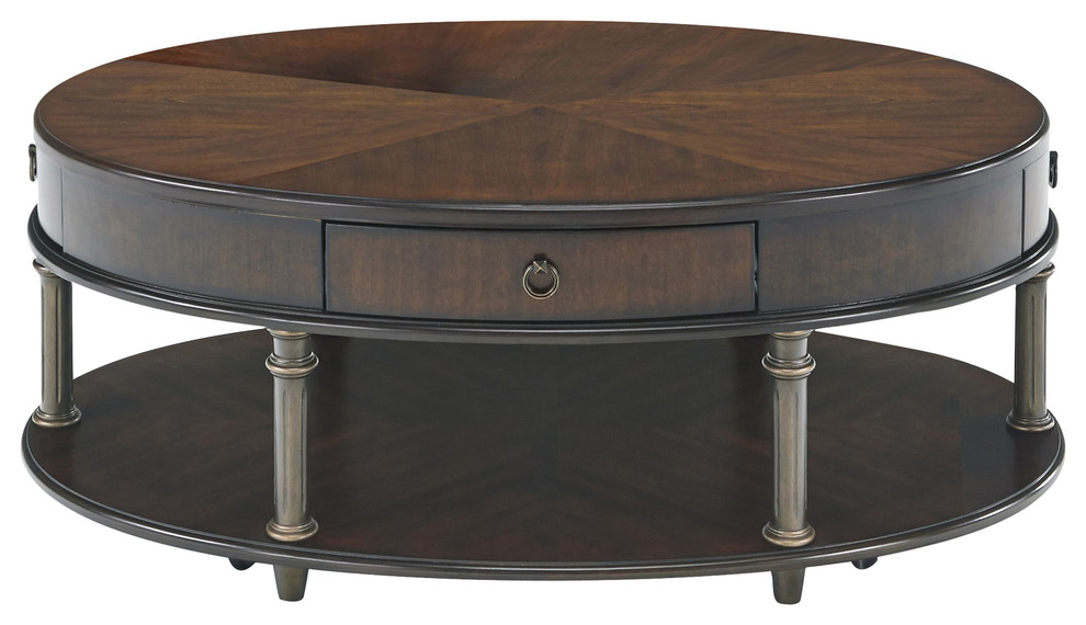 Regent Court Castered Oval Cocktail Table Traditional Coffee Tables