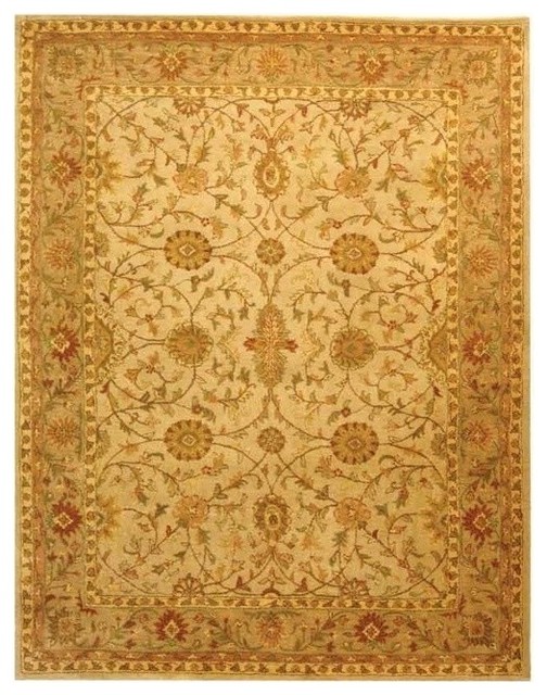 7'6 x 9'6 Oval Light Green Ivory Safavieh Antiquity Collection AT17A Handmade Traditional Oriental Premium Wool Area Rug 