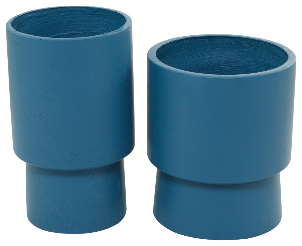 Set of 2 Blue Magnesium Oxide Modern Planter 562516