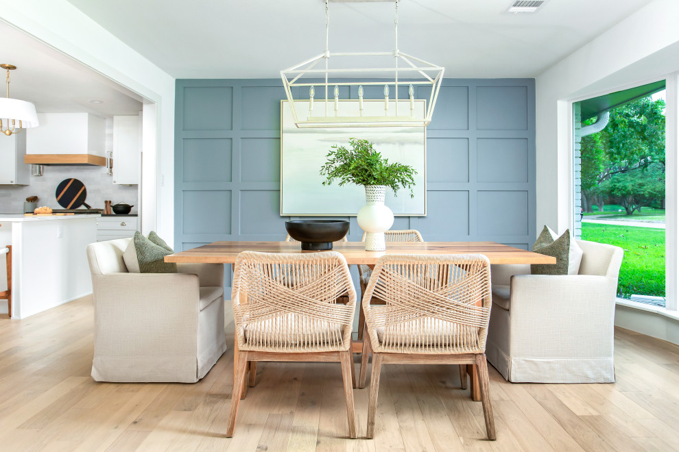 Inspiration for a beach style dining room in Dallas.