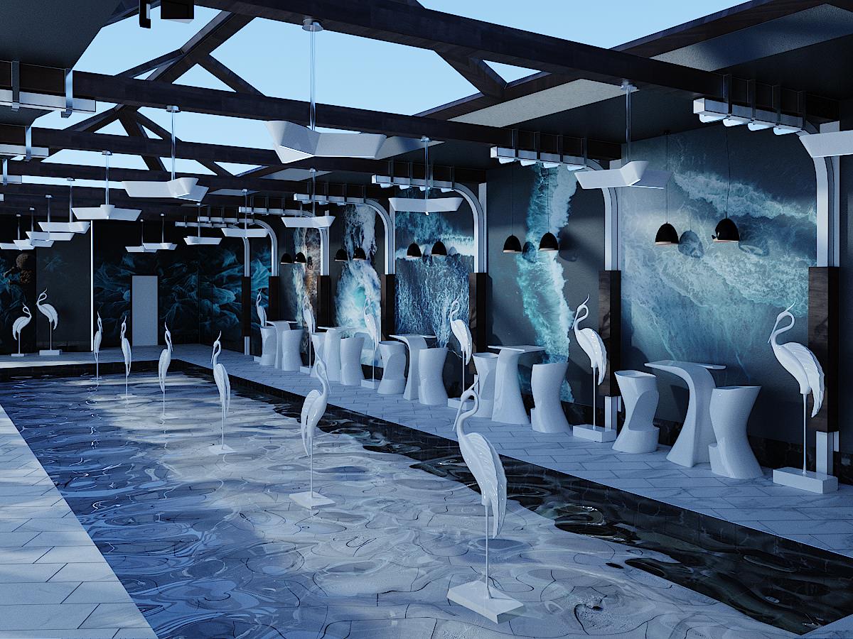 Дизайн проект интерьера бассейна