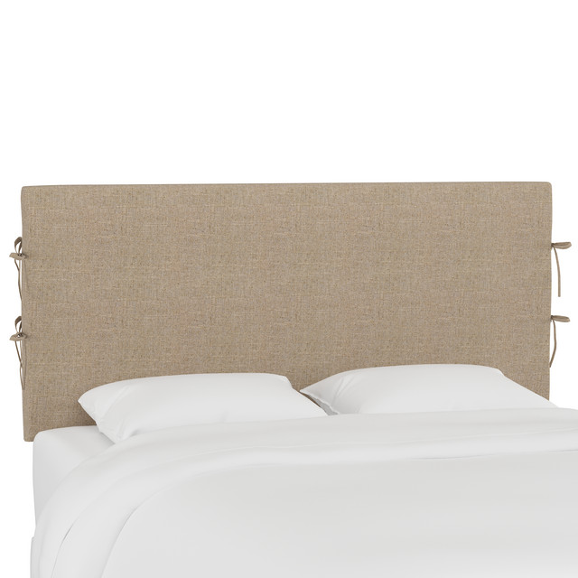 Slipcover Headboard with Ties, Linen Sandstone Transitional Headboards by Skyline