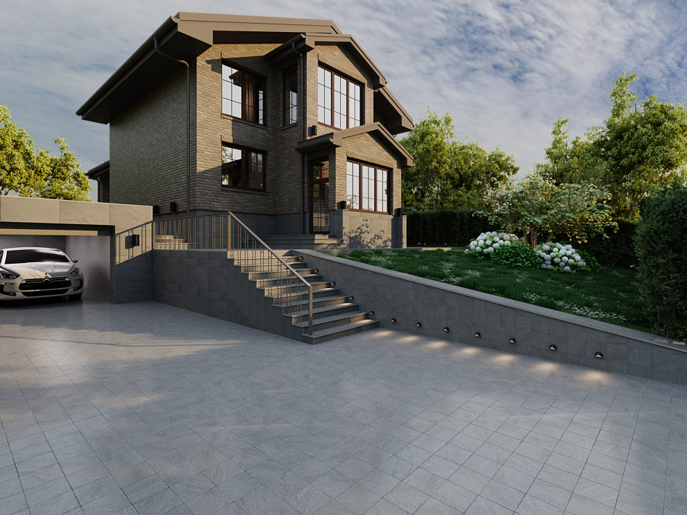 Организация рельефа и реконструкция фасада дома.