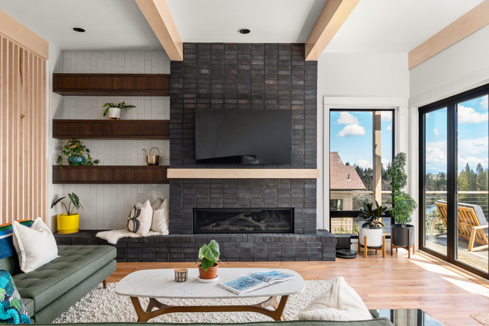 Jones Kitchen and Living Room Remodel - Midcentury - Living Room ...