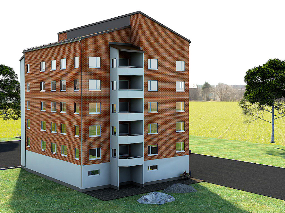 Учебный проект многоэтажного жилого дома/Revit