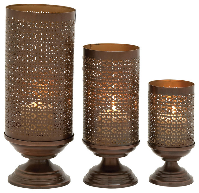 Metal Candle Holders, 3-Piece Set - Traditional - Candleholders - by ...