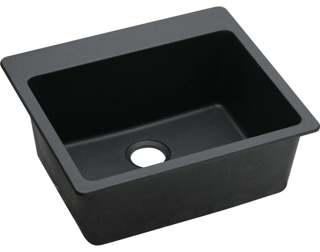 Elkay Quartz Classic 25"x22"x91/2" Top Mount Sink ELG2522BK0