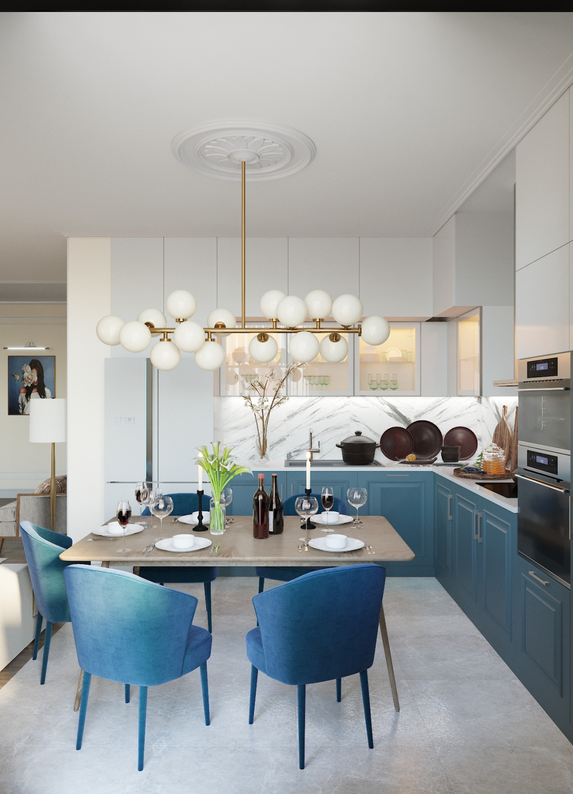 Дизайн интерьера 3-х комнатной квартиры в ЖК Берёзовая Роща