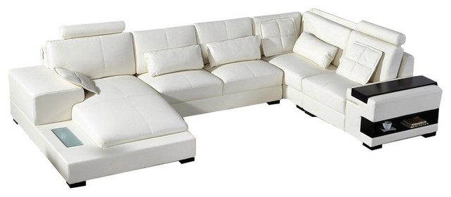 Soflex Philadelphia Ultra Modern White Faux Leather Corner Sectional Soflex Philadelphia Ultra Modern White Faux Leather Corner Sectional Sofa Lhc