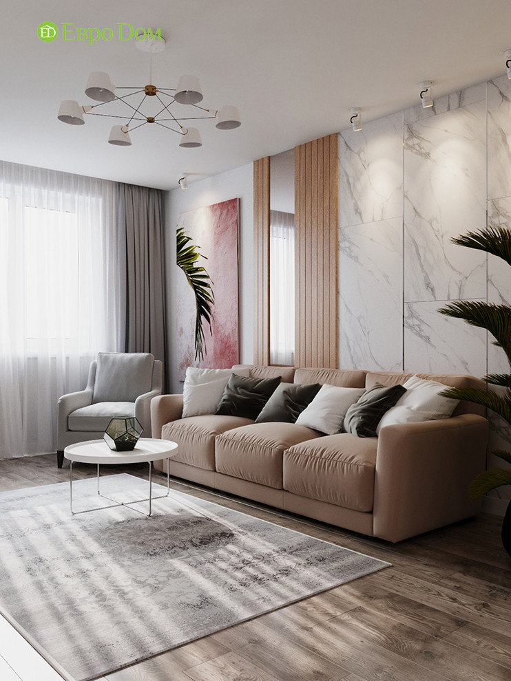 Дизайн интерьера 2-комнатной квартиры 63 кв. м в современном стиле