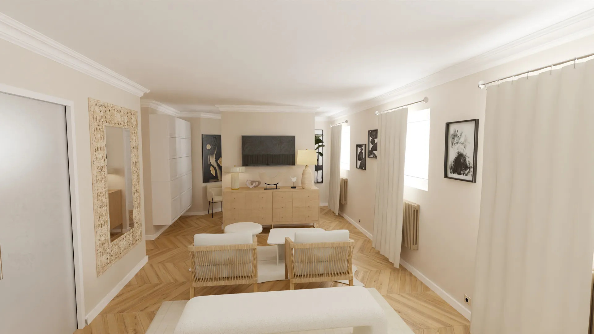 Rénovation complète, réunification de plusieurs appartements d'un petit immeuble