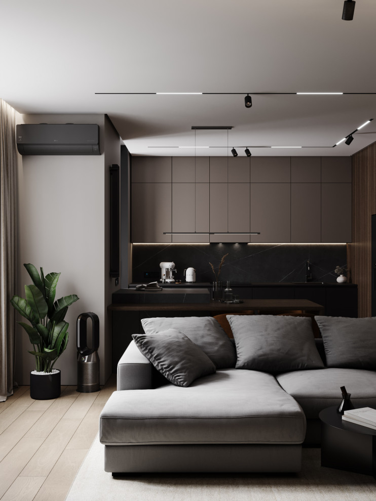 Брутальный современный интерьер, ЖК Румянцево Парк