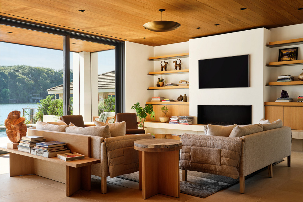 Design ideas for a modern living room in Austin.