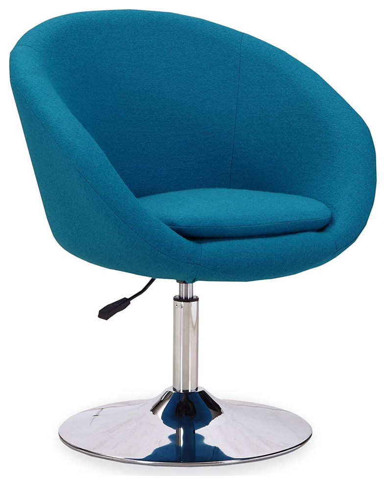 Modern Accent Chair, Metal Base With Swivel Function & Adjustable