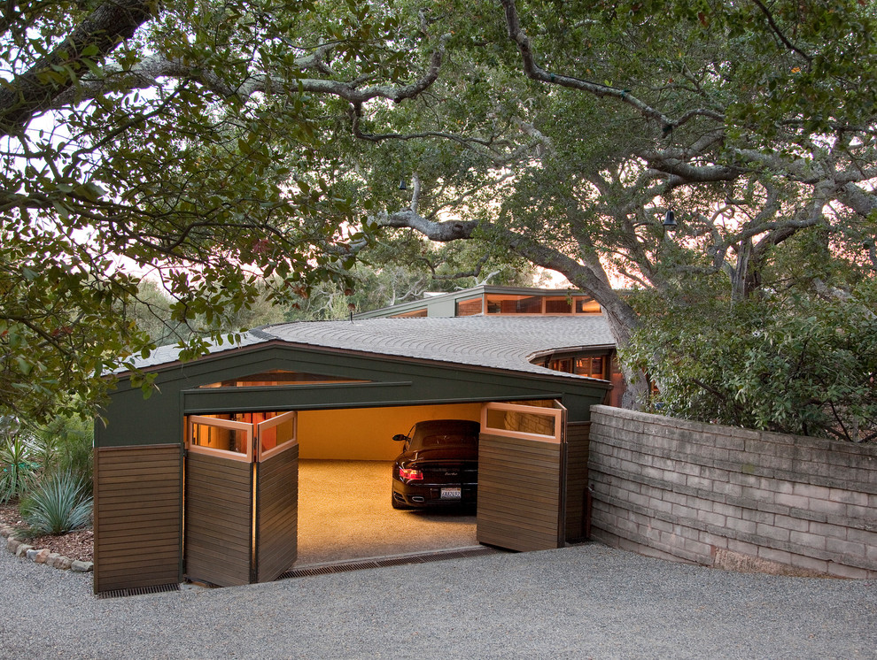 This is an example of a modern attached garage in Santa Barbara.