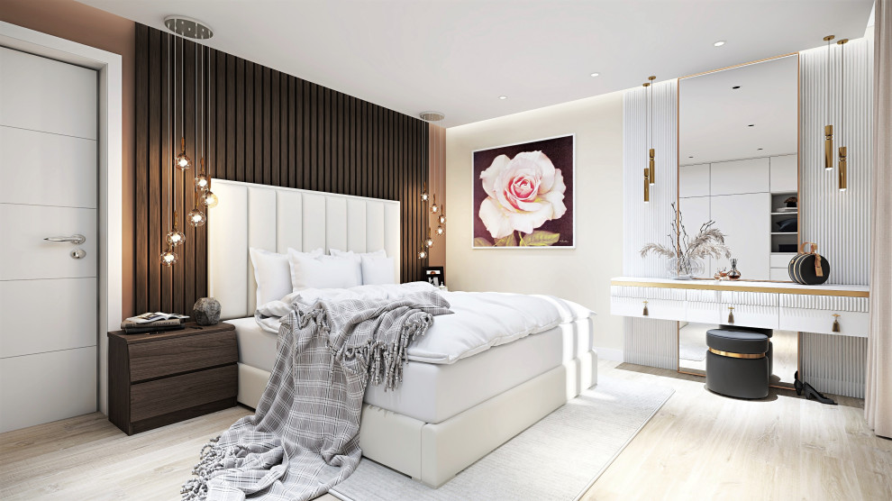 Дизайн загородного дома.Современная спальня 2021