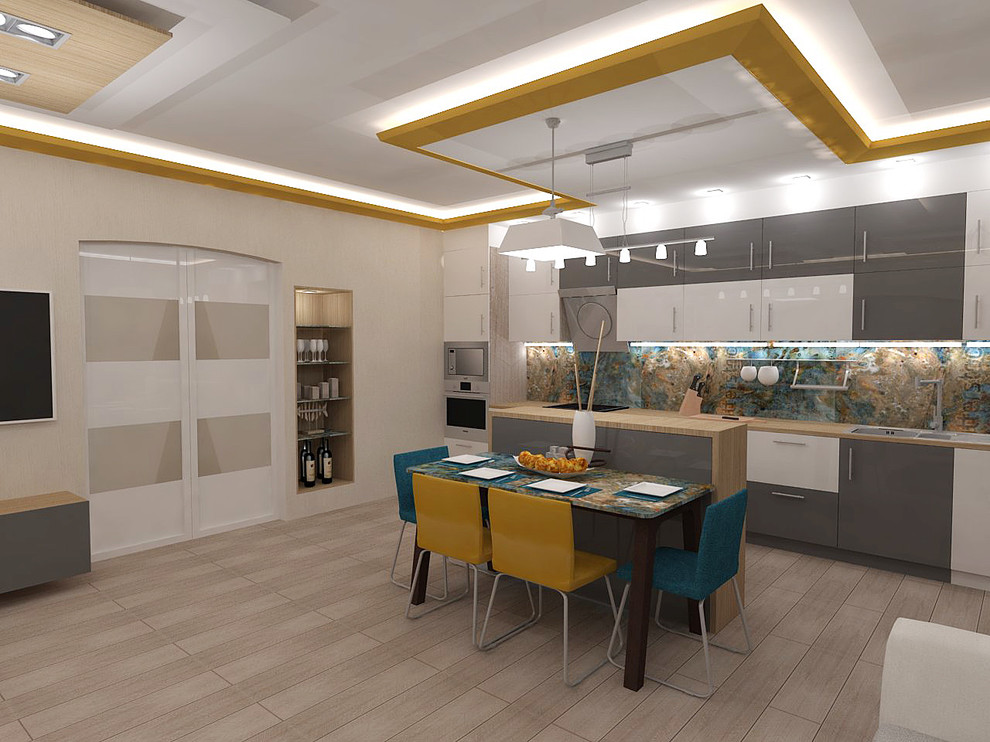 Гостиная с имитацией панорамного окна