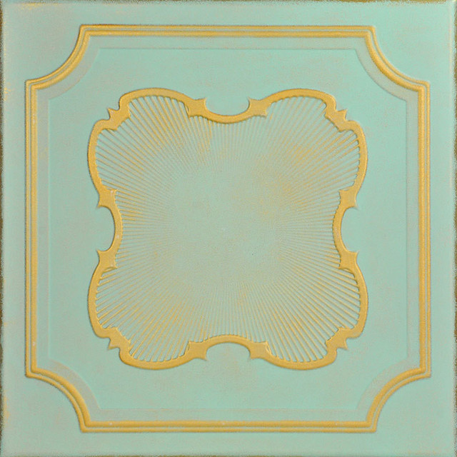 20"x20" Coronado, Styrofoam Ceiling Tile, Gold Moss