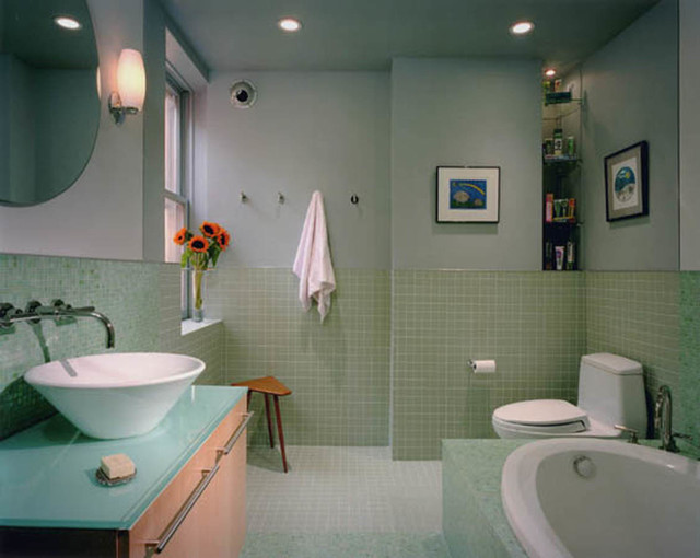 Row House Kitchen and Bath Renovation Contemporary Bathroom