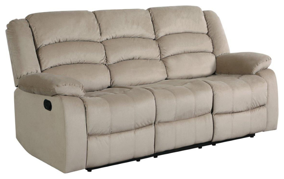 Callan Contemporary Microfiber Recliner Sofa Transitional Sofas